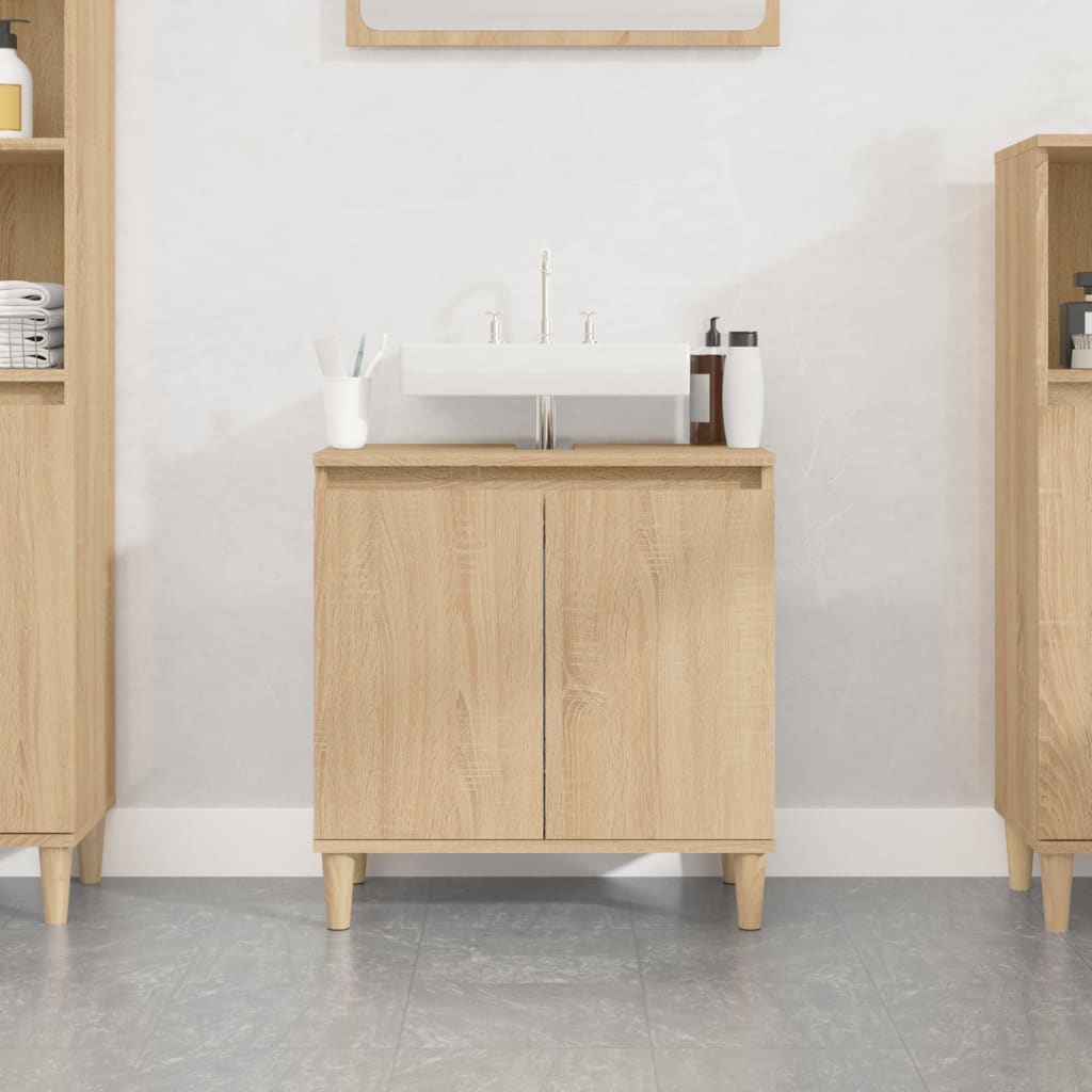 Berkfield Sink Cabinet Sonoma Oak 58x33x60 cm Engineered Wood