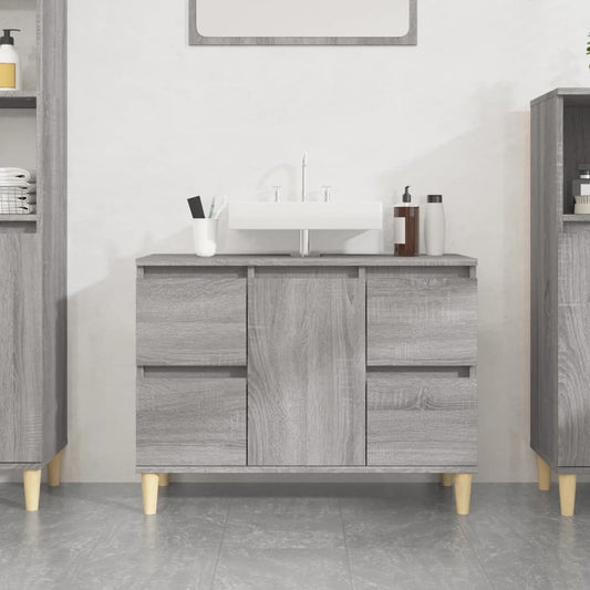 Berkfield Sink Cabinet Grey Sonoma 80x33x60 cm Engineered Wood