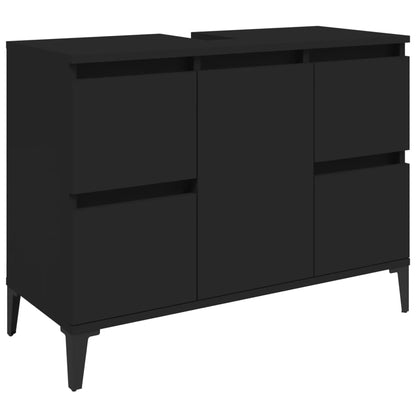 Berkfield Sink Cabinet Black 80x33x60 cm Engineered Wood