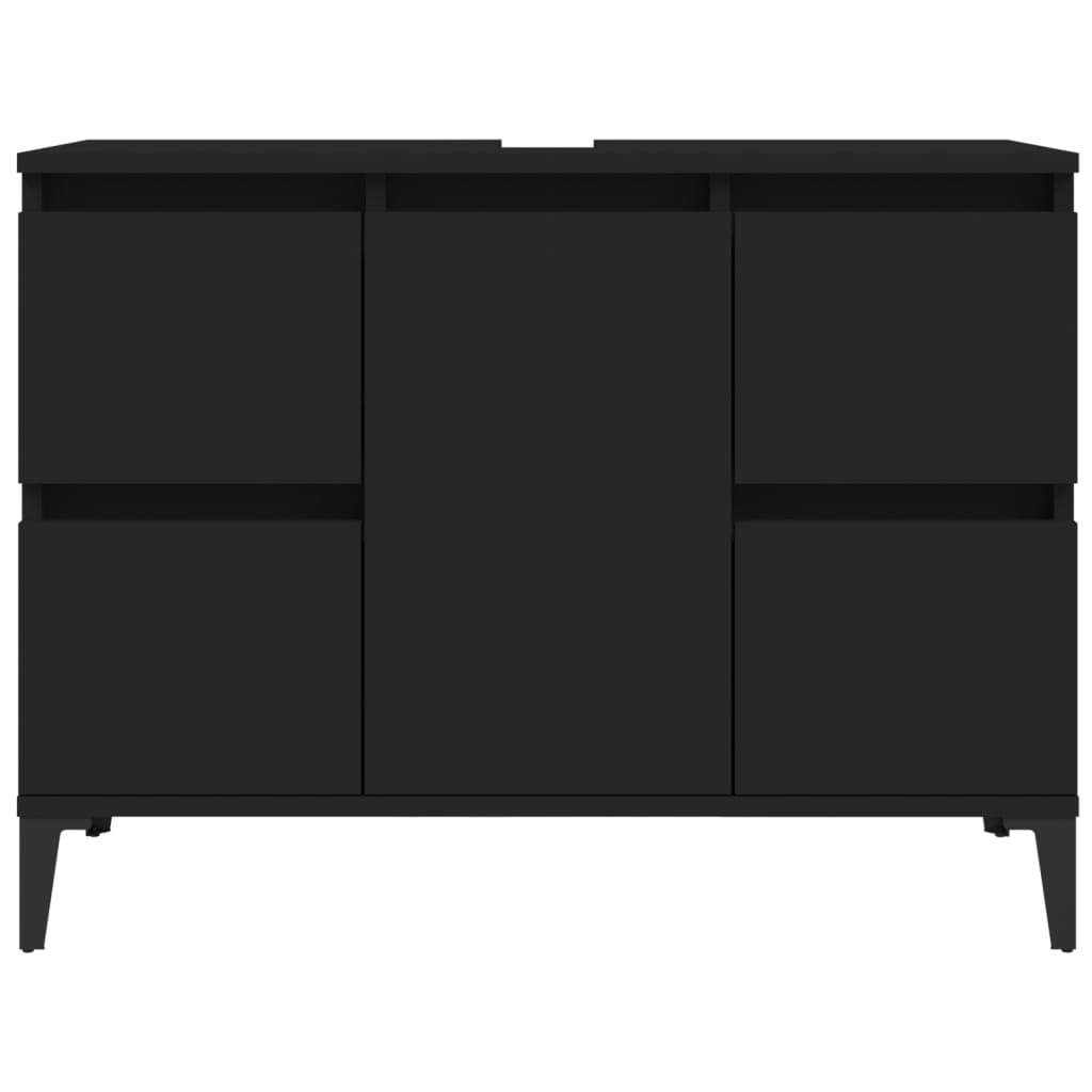 Berkfield Sink Cabinet Black 80x33x60 cm Engineered Wood
