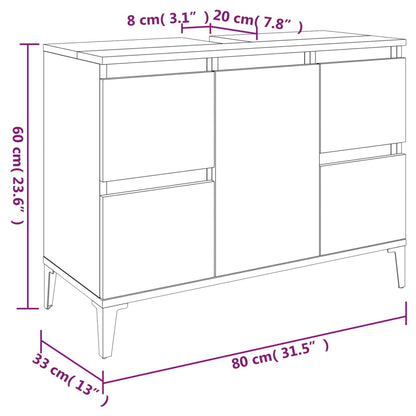 Berkfield Sink Cabinet Black 80x33x60 cm Engineered Wood