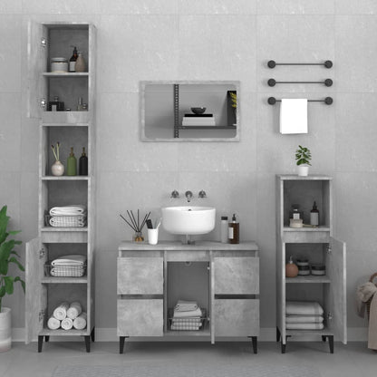 Berkfield Sink Cabinet Concrete Grey 80x33x60 cm Engineered Wood