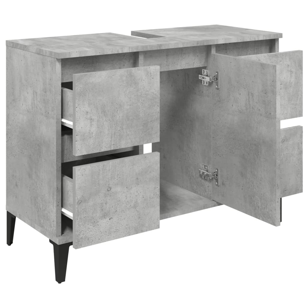 Berkfield Sink Cabinet Concrete Grey 80x33x60 cm Engineered Wood