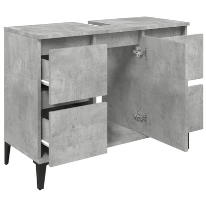 Berkfield Sink Cabinet Concrete Grey 80x33x60 cm Engineered Wood
