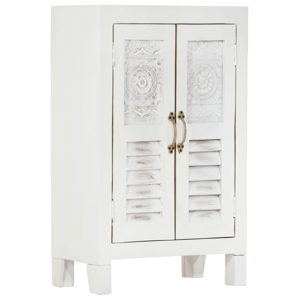 Berkfield Sideboard White 55x30x90 cm Solid Wood Acacia