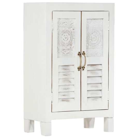 Berkfield Sideboard White 55x30x90 cm Solid Wood Acacia