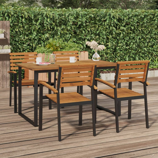 Berkfield Garden Table with U-shaped Legs 140x80x75 cm Solid Wood Acacia