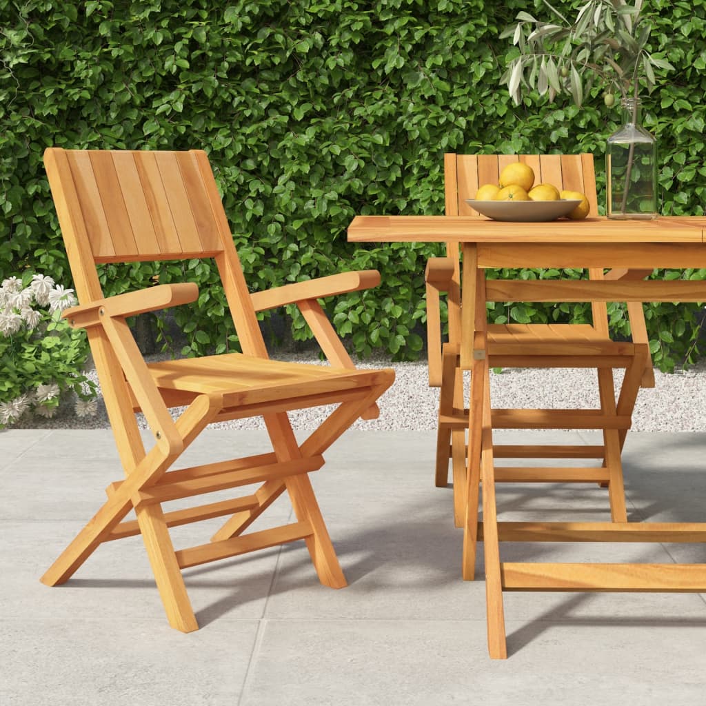 Berkfield Folding Garden Chairs 2 pcs 55x61x90 cm Solid Wood Teak