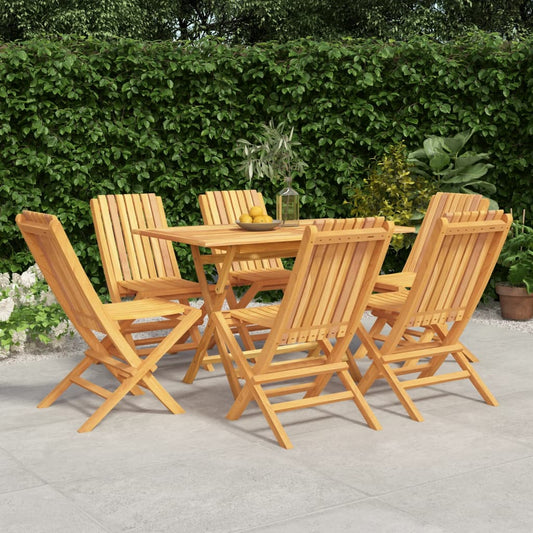 Berkfield 7 Piece Garden Dining Set Solid Wood Teak