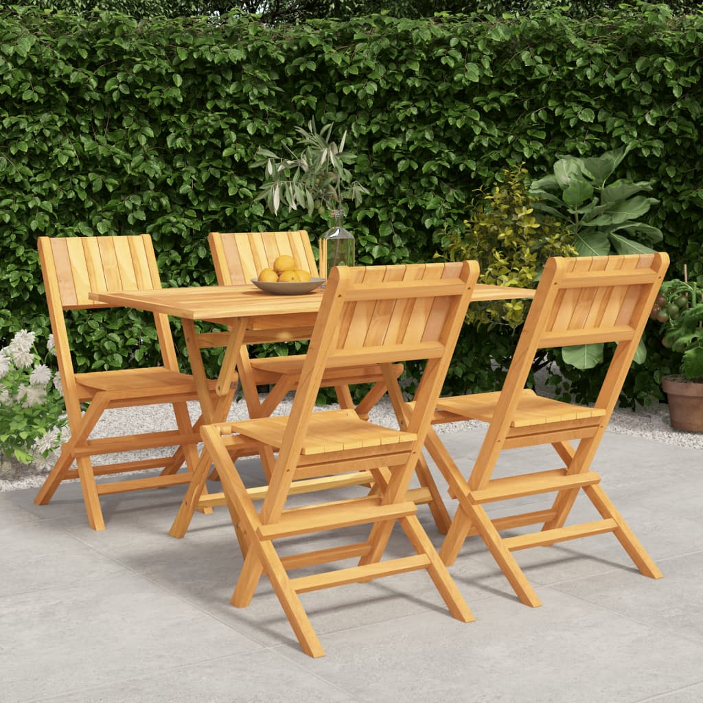 Berkfield 5 Piece Garden Dining Set Solid Wood Teak