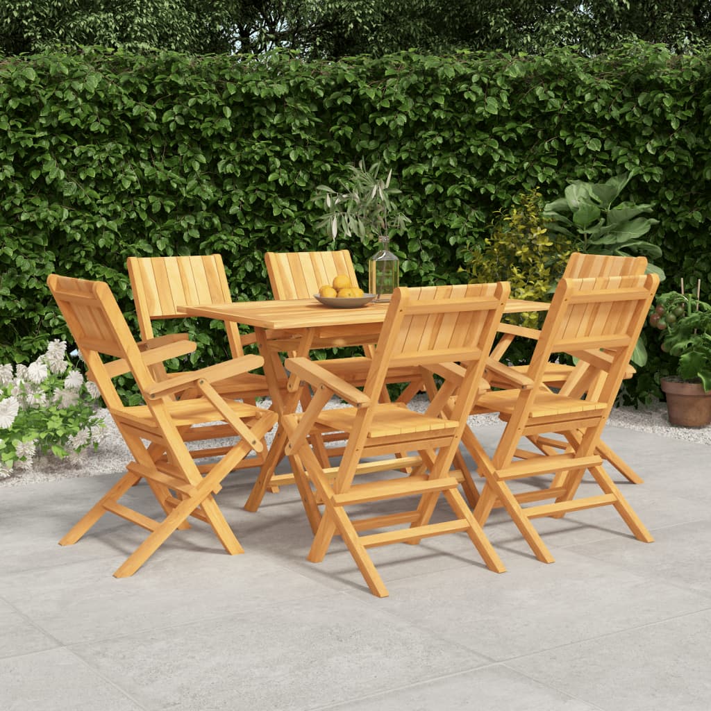 Berkfield 7 Piece Garden Dining Set Solid Wood Teak
