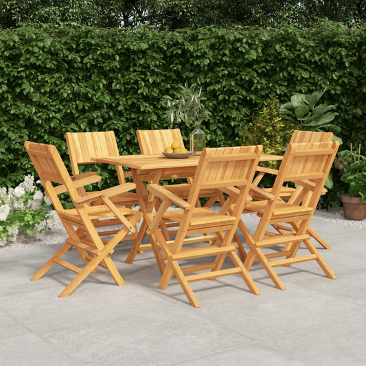 Berkfield 7 Piece Garden Dining Set Solid Wood Teak
