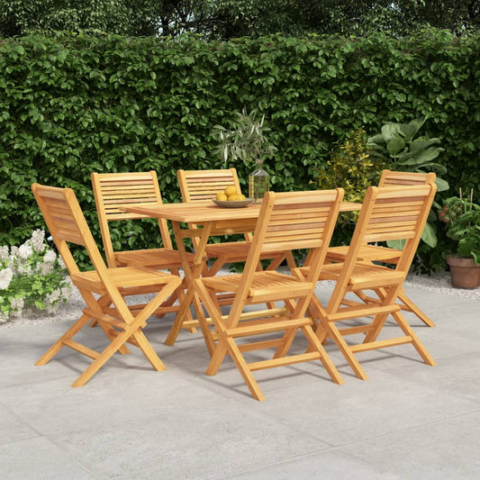 Berkfield 7 Piece Garden Dining Set Solid Wood Teak