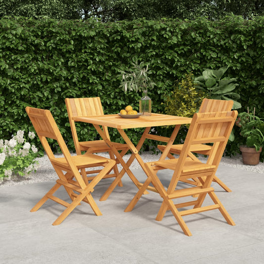 Berkfield 5 Piece Garden Dining Set Solid Wood Teak