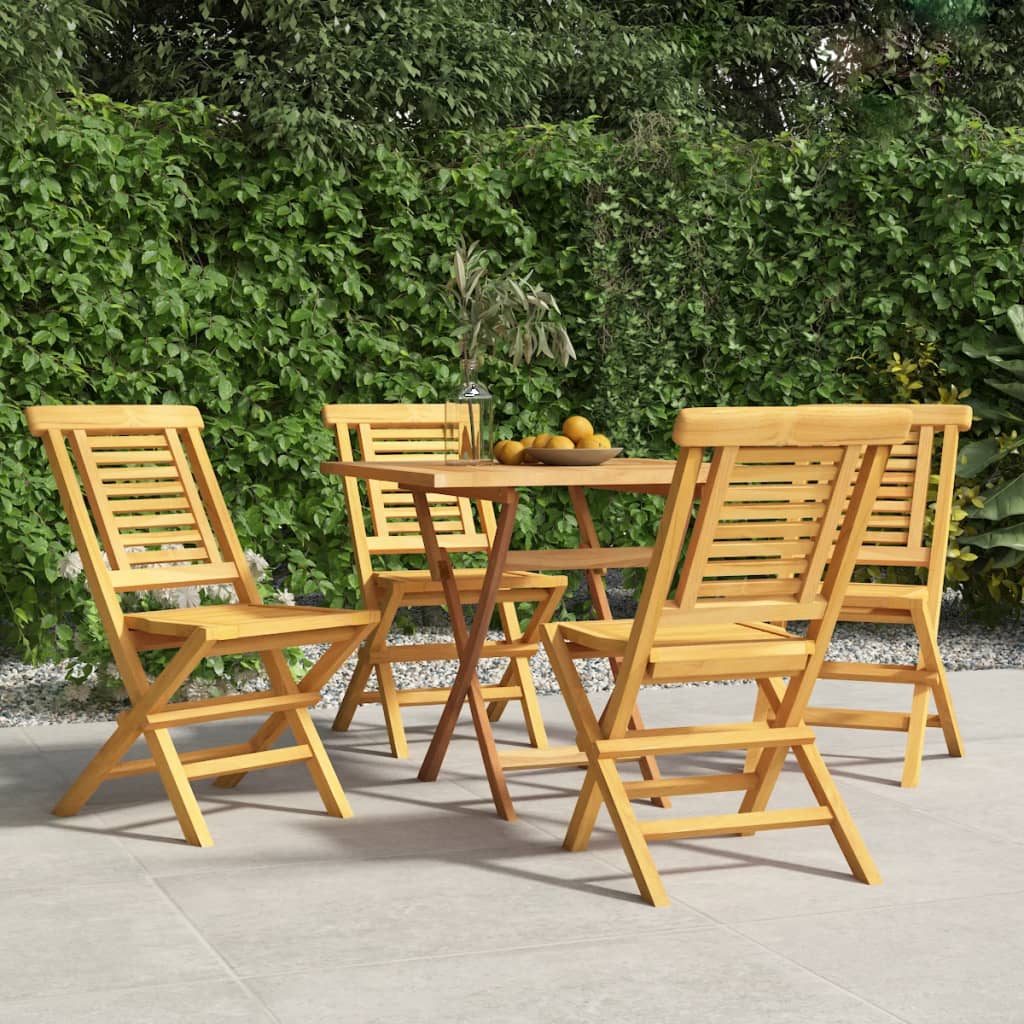 Berkfield Folding Garden Chairs 4 pcs 47x63x90 cm Solid Wood Teak