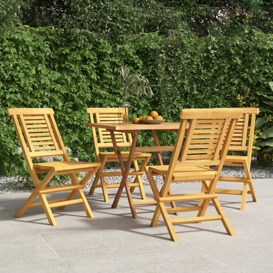 Berkfield Folding Garden Chairs 4 pcs 47x63x90 cm Solid Wood Teak