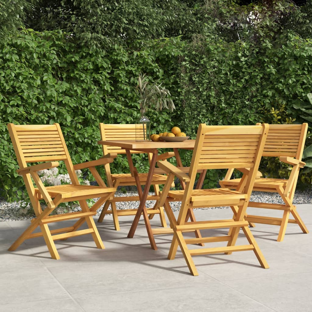 Berkfield Folding Garden Chairs 4 pcs 55x62x90 cm Solid Wood Teak