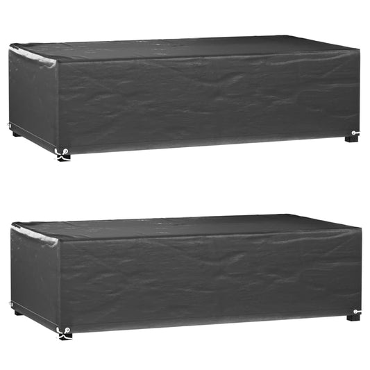 Berkfield Garden Furniture Covers 2 pcs 8 Eyelets 125x70x35 cm Rectangular
