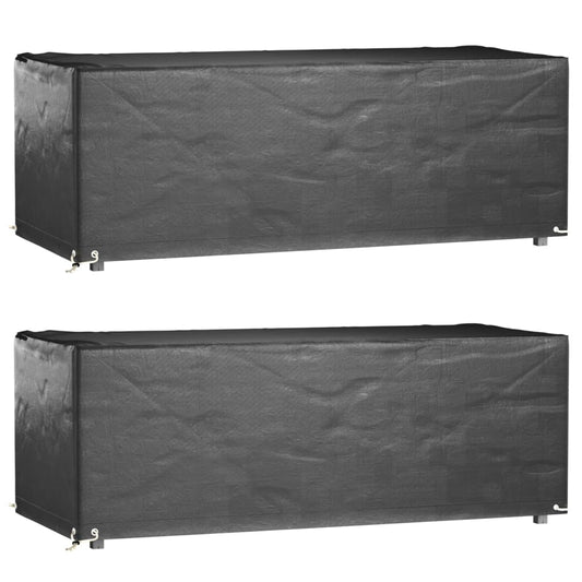 Berkfield Garden Furniture Covers 2 pcs 8 Eyelets 192x82x65 cm Rectangular