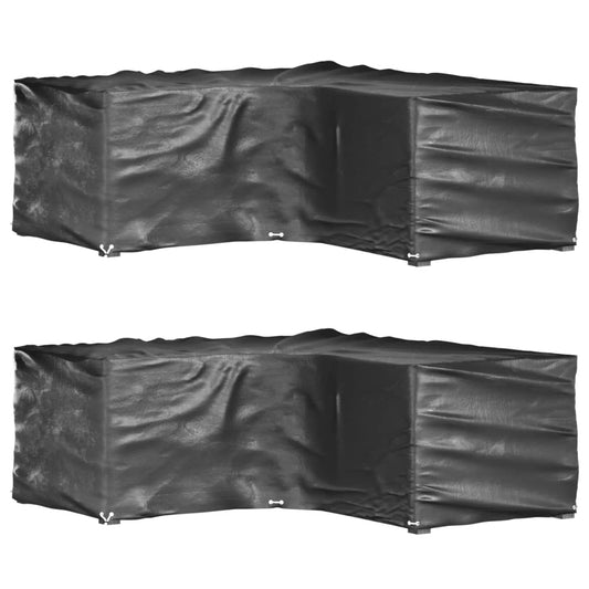 Berkfield L-Shaped Garden Furniture Covers 2 pcs 12 Eyelets 185x185x70 cm