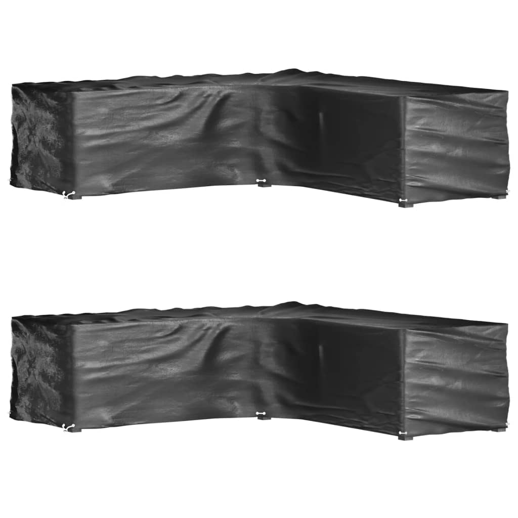 Berkfield L-Shaped Garden Furniture Covers 2 pcs 16 Eyelets 285x285x70 cm