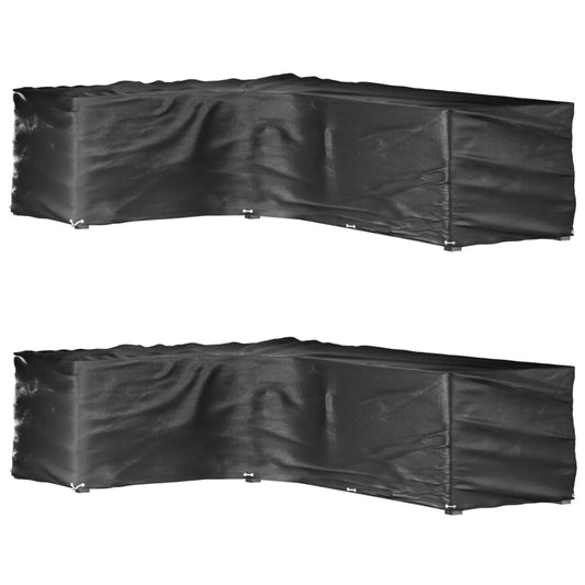 Berkfield L-Shaped Garden Furniture Covers 2 pcs 18 Eyelets 220x285x80 cm