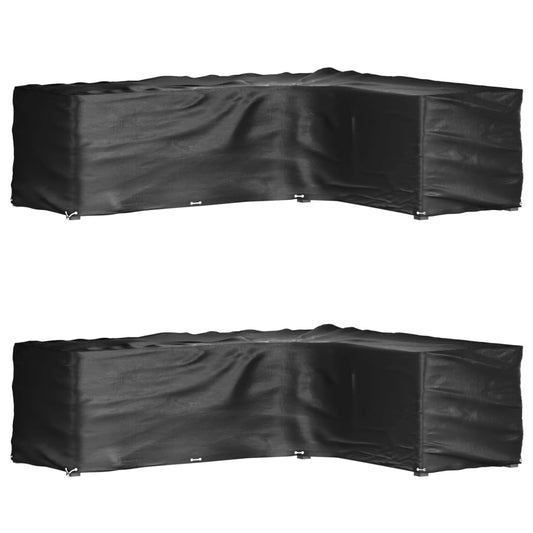 Berkfield L-Shaped Garden Furniture Covers 2 pcs 16 Eyelets 260x210x80 cm