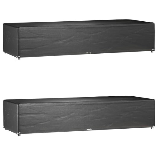 Berkfield Sunlounger Covers 2 pcs 12 Eyelets 205x75x40 cm Polyethylene