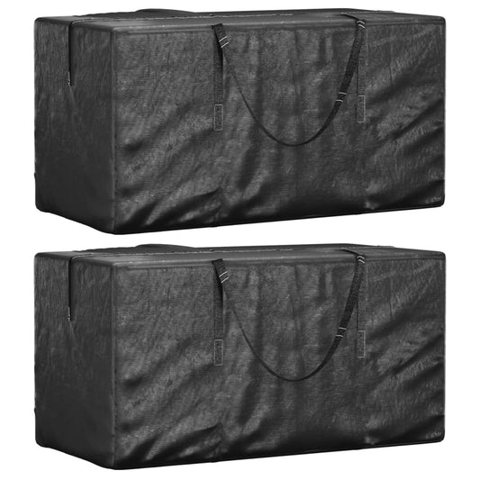 Berkfield Garden Cushion Storage Bags 2 pcs Black 150x75x75 cm Polyethylene