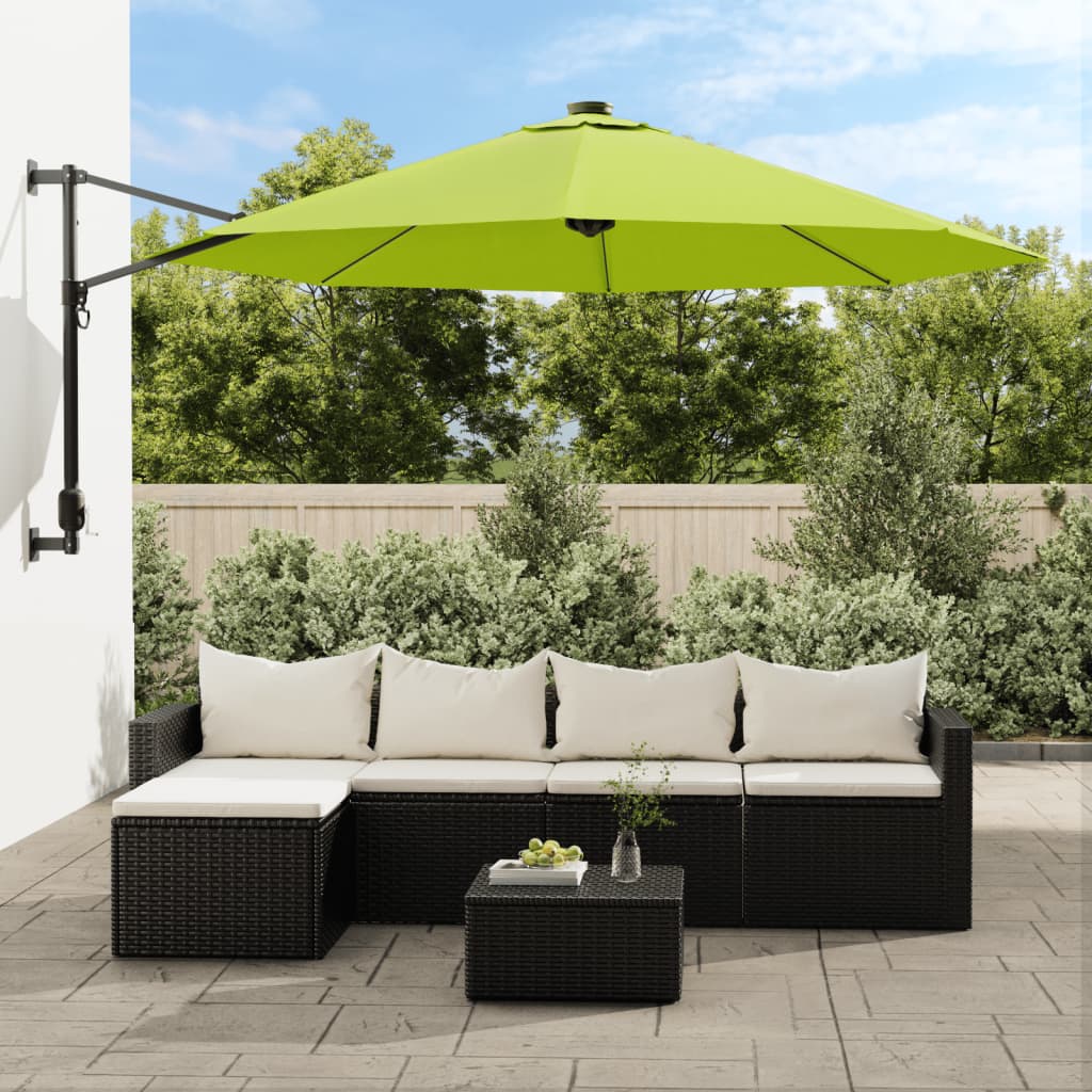 Berkfield Wall-mounted Parasol Apple Green 290 cm
