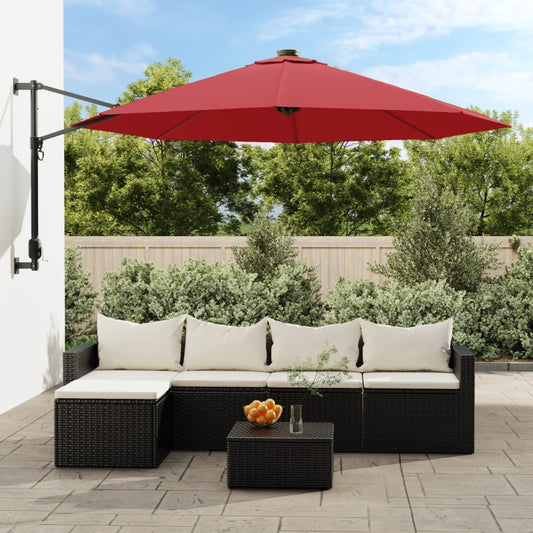 Berkfield Wall-mounted Parasol Bright Red 290 cm