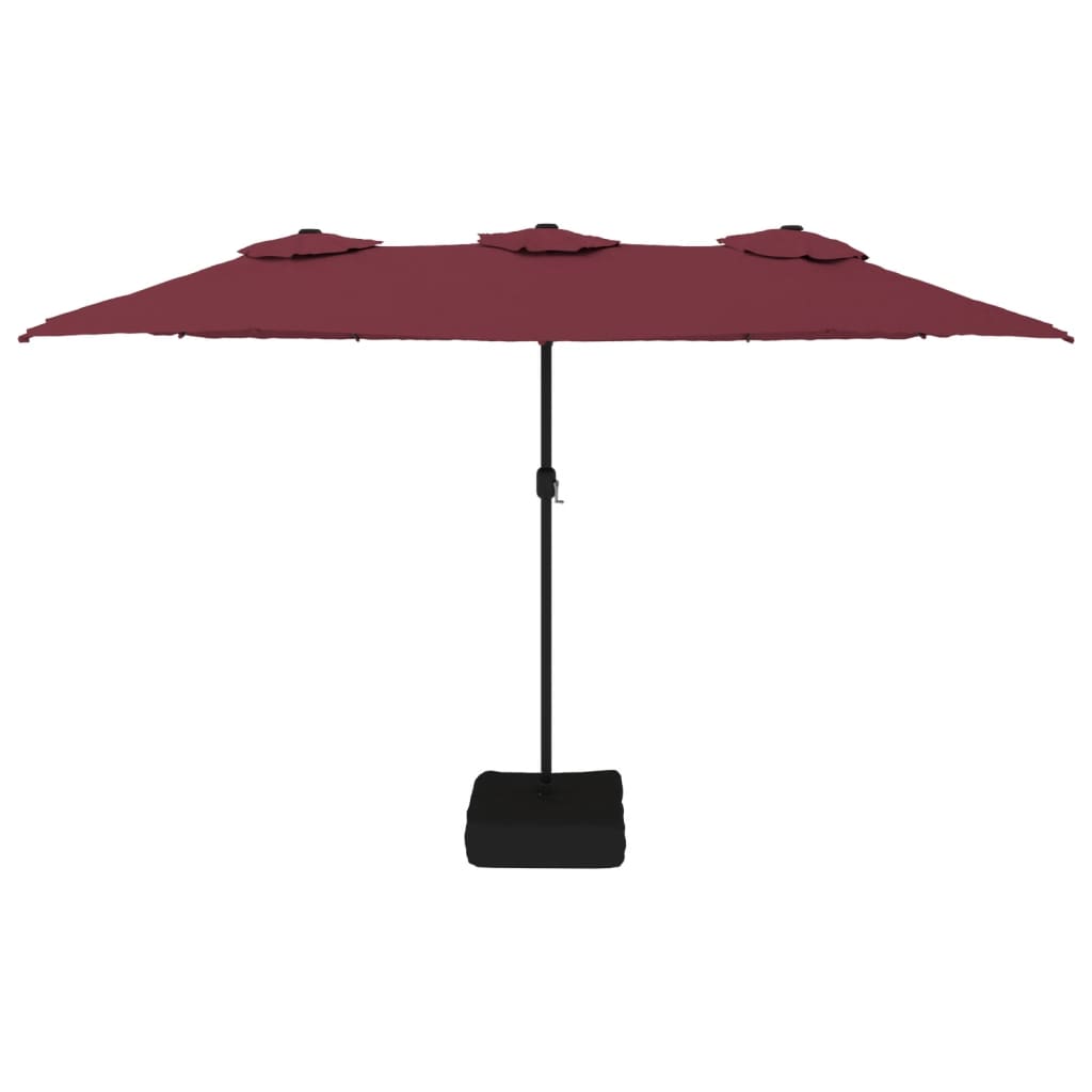 Berkfield Double-Head Parasol Bordeaux Red 449x245 cm