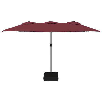 Berkfield Double-Head Parasol Bordeaux Red 449x245 cm