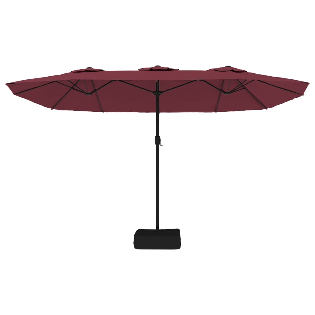 Berkfield Double-Head Parasol Bordeaux Red 449x245 cm
