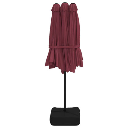 Berkfield Double-Head Parasol Bordeaux Red 449x245 cm
