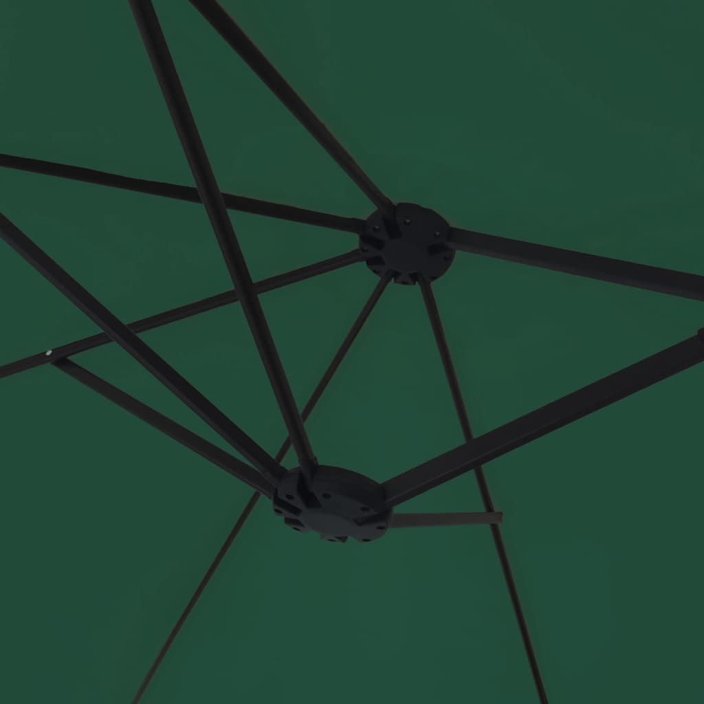 Berkfield Double-Head Parasol with LEDs Green 449x245 cm