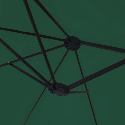 Berkfield Double-Head Parasol with LEDs Green 449x245 cm