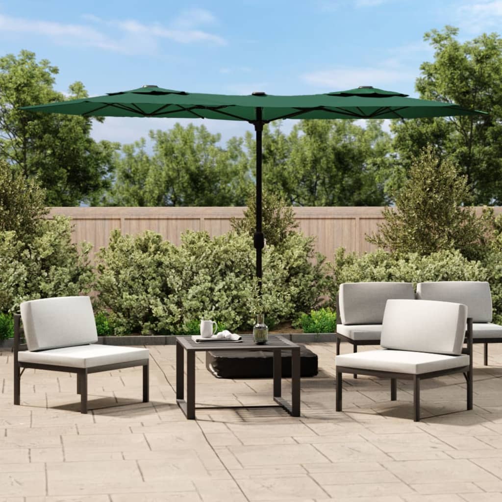 Berkfield Double-Head Parasol Green 316x240 cm