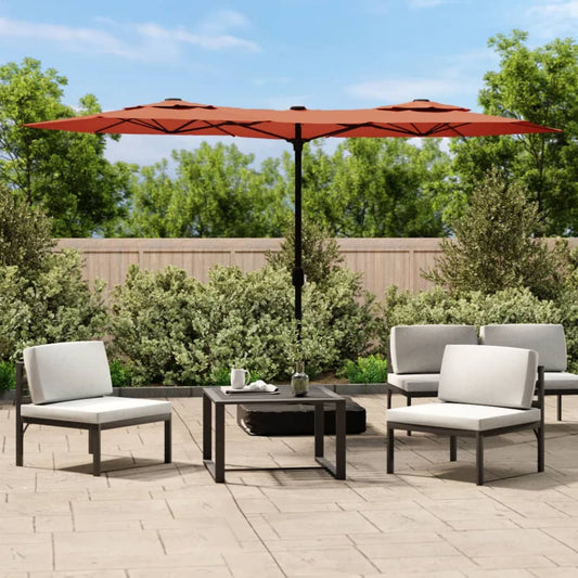 Berkfield Double-Head Parasol Terracotta 316x240 cm