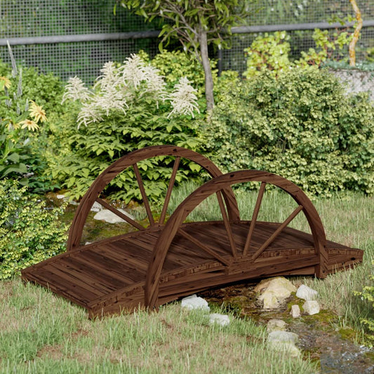 Berkfield Garden Bridge with Half-wheel 99x50x38 cm Solid Wood Fir