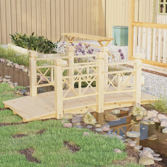 Berkfield Garden Bridge with Railings 150x67x56cm Solid Wood Spruce