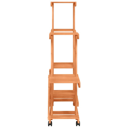 Berkfield Flower Stand with Wheels 95x25x101 cm Solid Wood Fir