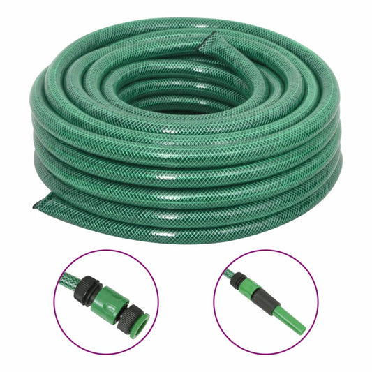 Berkfield Garden Hose with Fitting Set Green 0.9" 30 m PVC