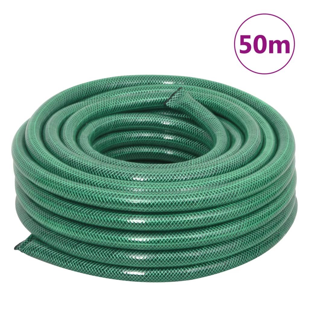 Berkfield Garden Hose with Fitting Set Green 0.9" 50 m PVC