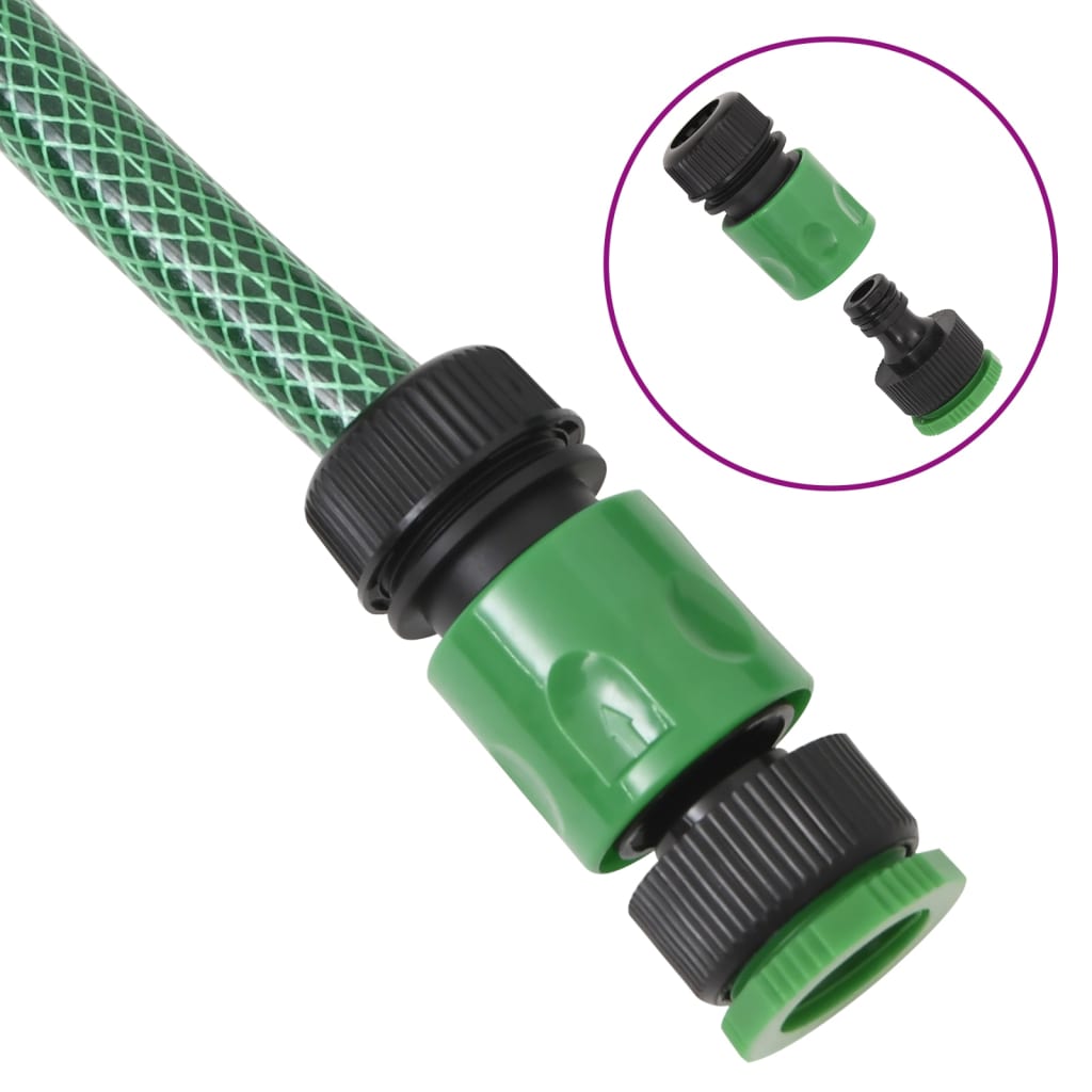 Berkfield Garden Hose with Fitting Set Green 0.9" 50 m PVC