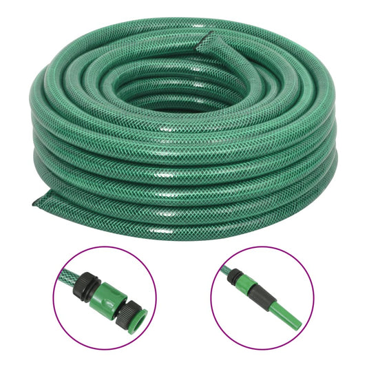 Berkfield Garden Hose with Fitting Set Green 0.9" 100 m PVC