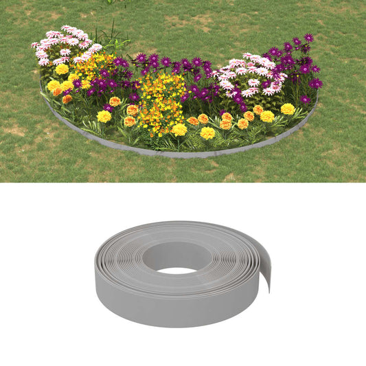 Berkfield Garden Edgings 4 pcs Grey 10 m 10 cm Polyethylene
