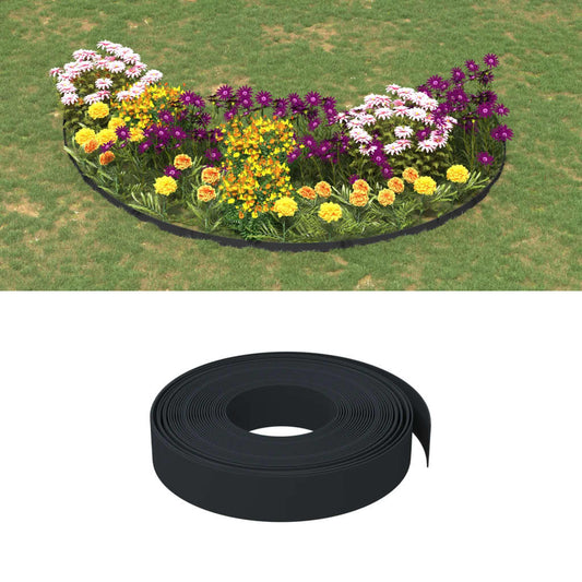 Berkfield Garden Edgings 2 pcs Black 10 m 10 cm Polyethylene