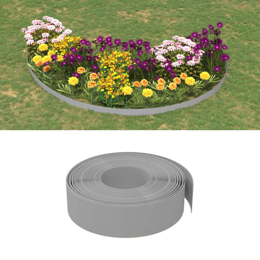 Berkfield Garden Edgings 2 pcs Grey 10 m 15 cm Polyethylene