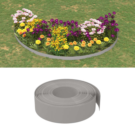 Berkfield Garden Edgings 4 pcs Grey 10 m 15 cm Polyethylene